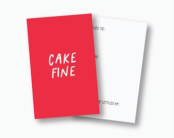 Police Cake Fine Cards