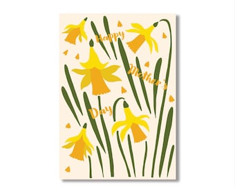 Daffodil Mother's Day Card | Floral A6 Greeting Card
