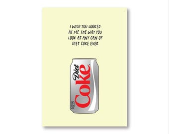 Tarjeta de San Valentín con obsesión por la Coca-Cola Light / Tarjeta de amor divertida