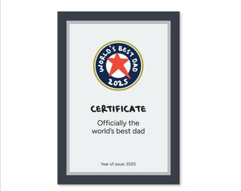 Funny Father's Day Certificate | World's Dad Gift