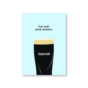 Cool Dads Drink Guinness Fathers Day Card | Grappige vaderdagkaart | Kaarten voor papa | Guinness-themakaarten | A6-wenskaarten