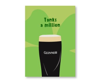 Tanks A Million (Guinness Themed Thank You Card)