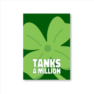 Tanks A Million (irischer Akzent Dankeskarte für Kollegen oder Freunde) | A6 Grußkarte