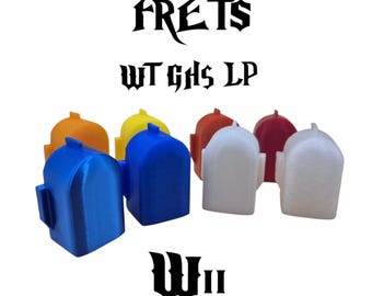 Guitar Hero-vervangende fretknoppenset voor Wii (WT, GH5, LP) - 3D-geprint voor Kailh of siliconen - aangepaste kleuren beschikbaar