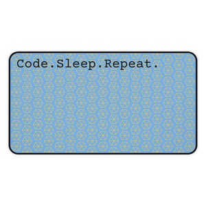 Code Sleep wiederholen Schreibtischmatte, Gamer Schreibtischunterlage, Büromatte für Programmierer, Computerzubehör, Geschenk für Technikliebhaber, Arbeitsplatz Dekoration Bild 2