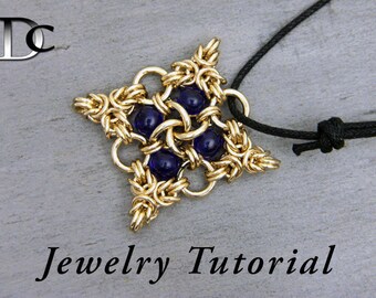 Beaded Quatrefoil Pendant Jewelry Tutorial