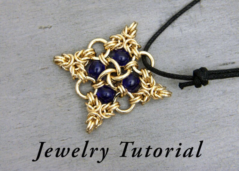 Beaded Quatrefoil Pendant Jewelry Tutorial Etsy