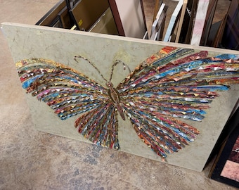 Butterfly Wall Art, 3D Butterfly Artwork, Handmade Butterfly Art, Abstract Butterfly Art, Metallic Butterfly Wall Decor, Butterfly