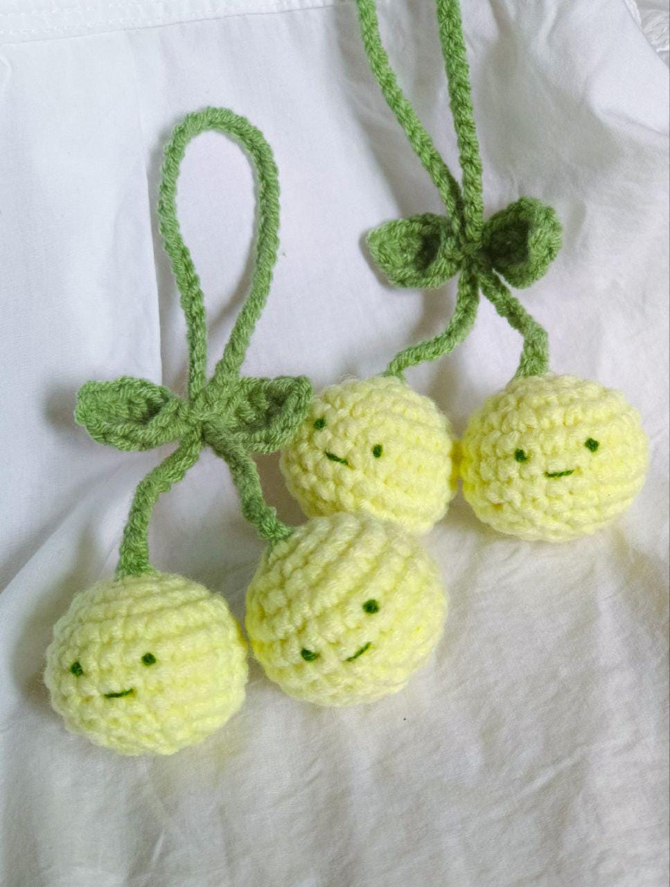Crochet Smiski Cherry Bag Charm