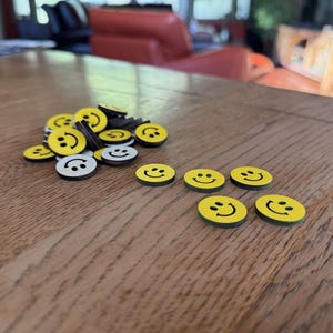 150 tiny wood smiley faces | happy, decorations, birthday, back to school, confetti, DIY crafts, table decor, bowl filler, craft supplies