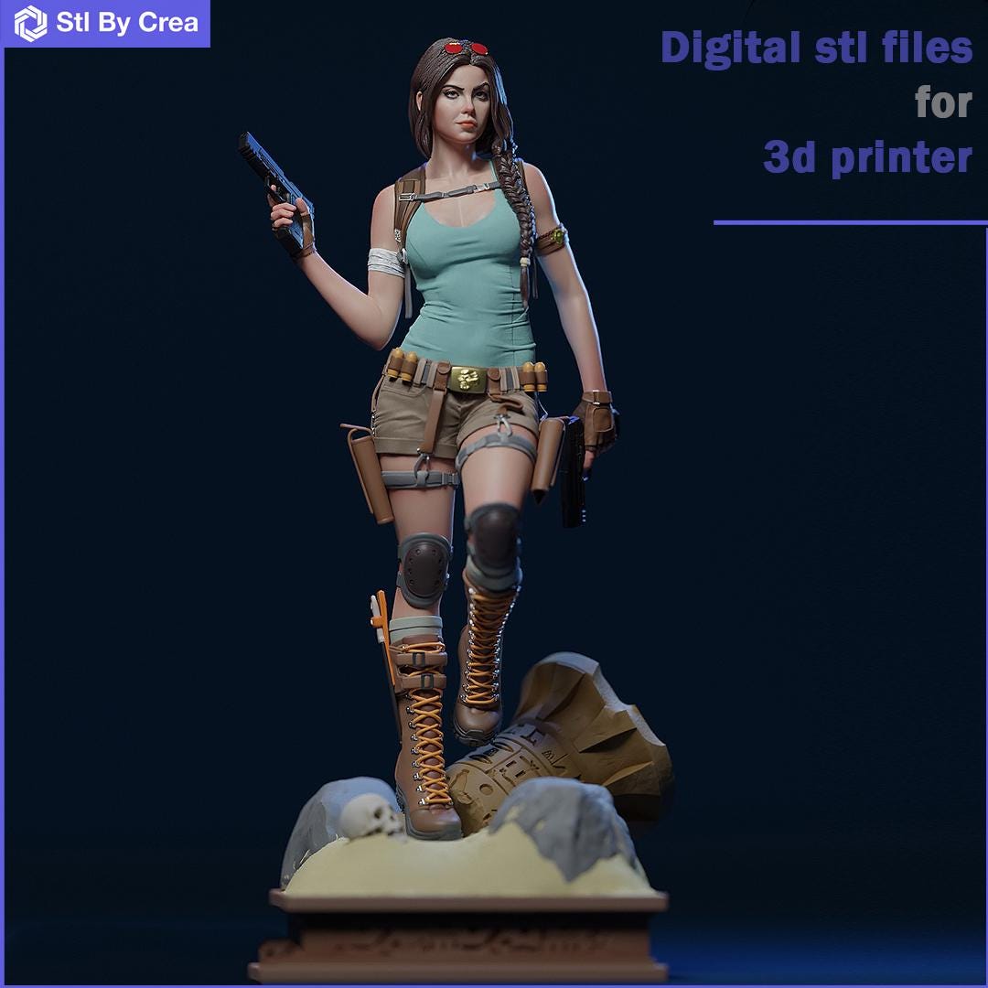 Modèle 3D Lara Croft Tomb Raider STL pour impression 3D