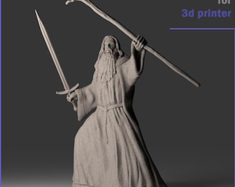 Gandalf STL 3D Model For 3D Printing