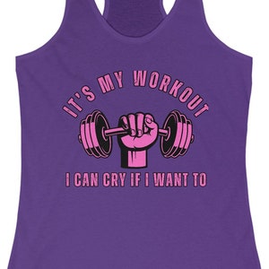 Workout Motivation Racerback Tank, Fitness Shirt, Gym Top, Inspirational Exercise Apparel, Women&#39;s Sportswear, Gift for Gym Lovers