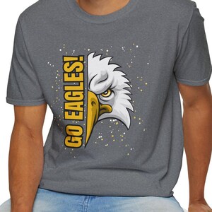Go Eagles Graphic T-Shirt, Bold Eagle Tee, Unisex Top, Eagle Saying Shirt, Softstyle Tee