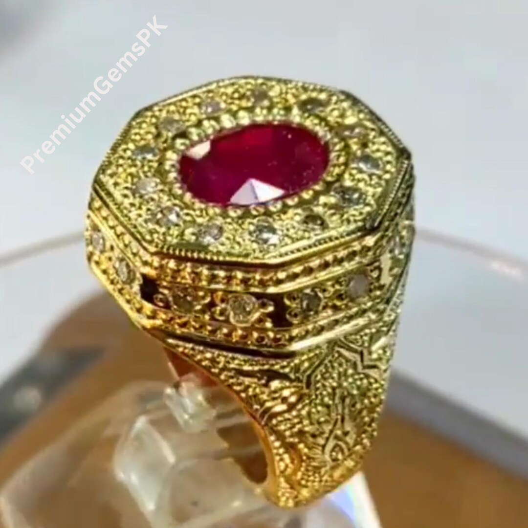 Original Natural African Ruby Ring, Handmade Unique Design Ring, 925 ...