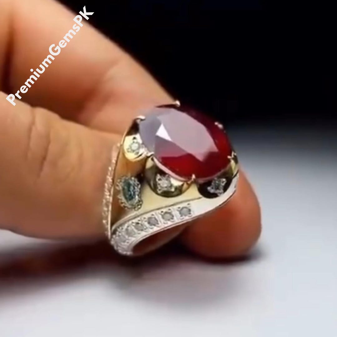 Original Natural African Ruby Ring, Handmade Unique Design Ring, 925 ...