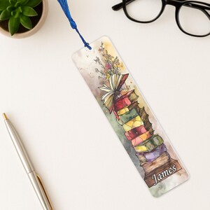 Personalized Teacher Acrylic Bookmark, Custom Suncatcher Book Gift, Back to School Teacher Appreciation, Bookmark Gift for Book Lovers