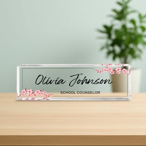 Personalized Acrylic Desk Name Sign, Custom Office Name Plate Plaque, Career Desk Gift, Teacher Desk Decor, Modern Office Sign