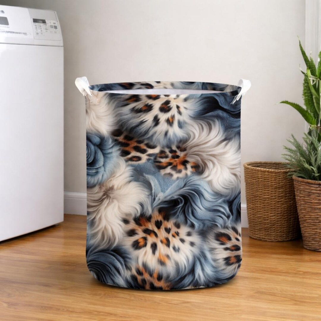 Psychedelic Abstract Laundry Basket, Colorful Cosmic Spiral Art Hamper ...