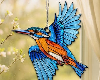 Hummingbird Acrylic Suncatcher, Window Hanging Bird Decor, Indoor Outdoor Wall Art, Gift for Women, Nature Inspired Home Decoration