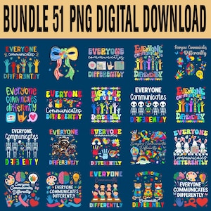 Everyone Communicates Differently PNG, Autism Awareness Png, Autism Teacher Png, Autism Png, Autism Month, Special Education
