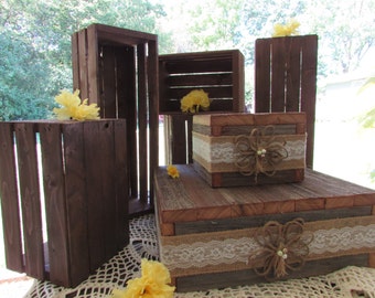 Cake Stand 3 Tier Cake Box Rustic Cupcake Stand W Wooden Crates
