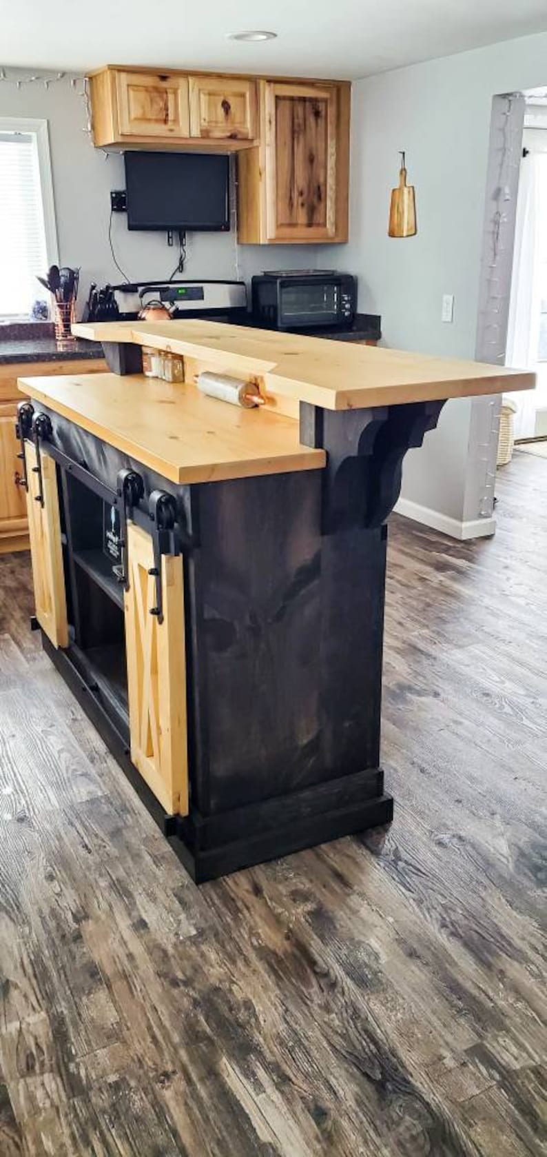 Man Cave Bar / Kitchen Island Bar Furniture W/ Sliding Etsy