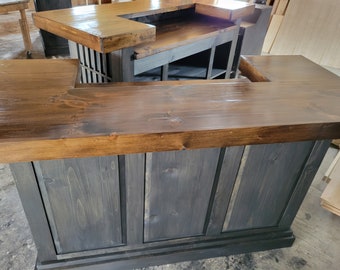 Rustic bar NEW DESIGN/ indoor bar / kitchen island bar / basement bar / bars / outdoor bar / barware / man cave bar /  reception desk