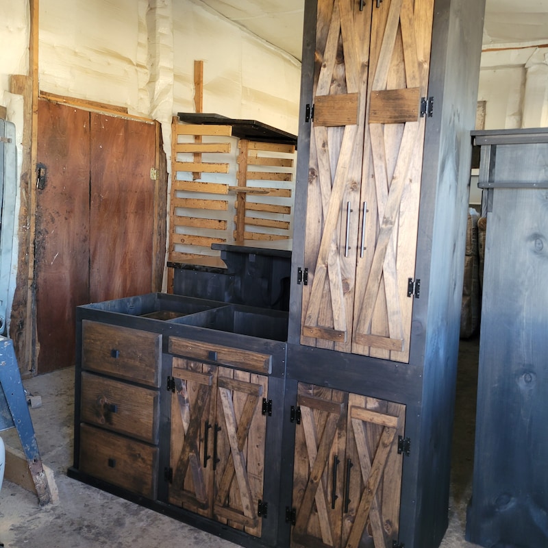 Rustic Cabinet for Bathroom - Etsy