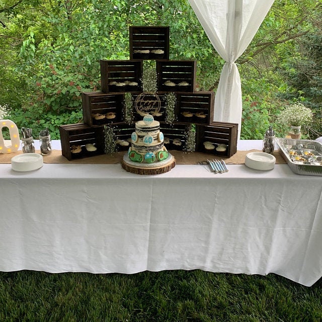 Wooden Dessert Table Display Set With 4 Tier Wood Cupcake Stand - View #7