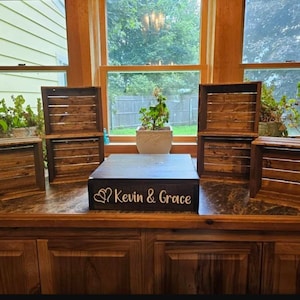 Rustic Wood Cupcake Stand: Wedding Crate Display (Set of 6)