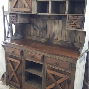 step back cabinet , primitive furniture / rustic farmhouse furniture / kitchen cabinet hutch buffet / country furniture