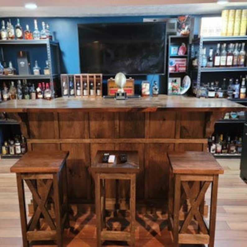 Man Cave Bar / Kitchen Island Bar Furniture W/ Sliding Etsy