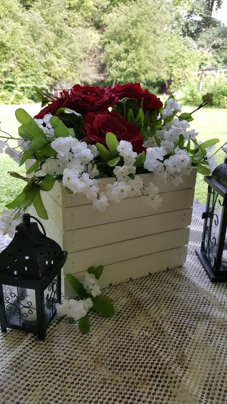 White Wood Crates Wedding Storage Crate 10x10x8 Image 0
