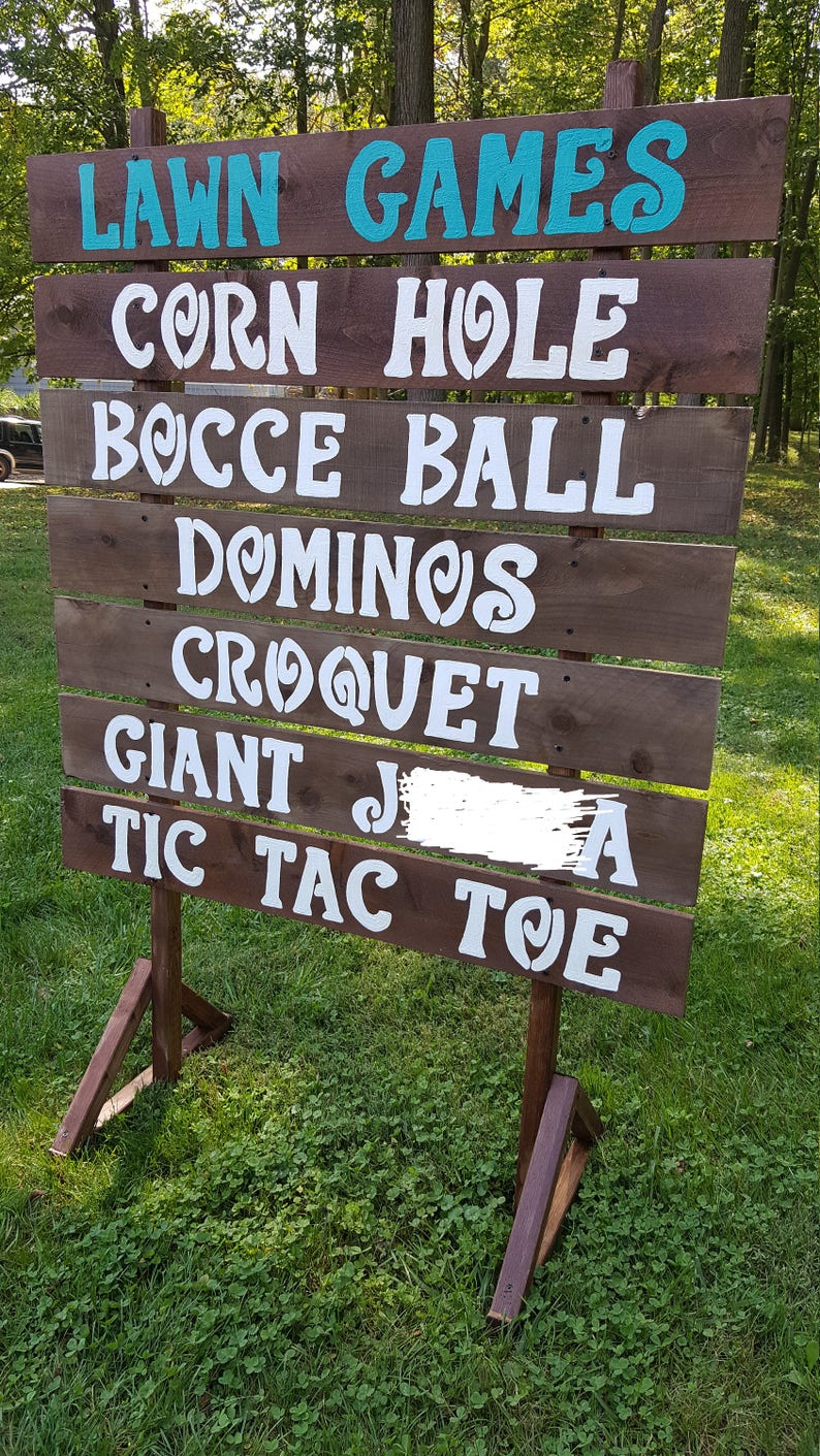 5FT tall lawn games sign rustic weddings signs yard games Etsy
