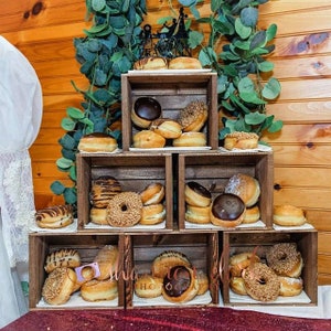 6 Rustic donut stand/ donut holder / donut bar / donut tower 8x8, wedding donut wall , rustic wedding , wedding decorations