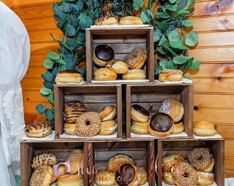 6 Rustic donut stand/ donut holder / donut bar / donut tower 8x8, wedding donut wall , rustic wedding , wedding decorations