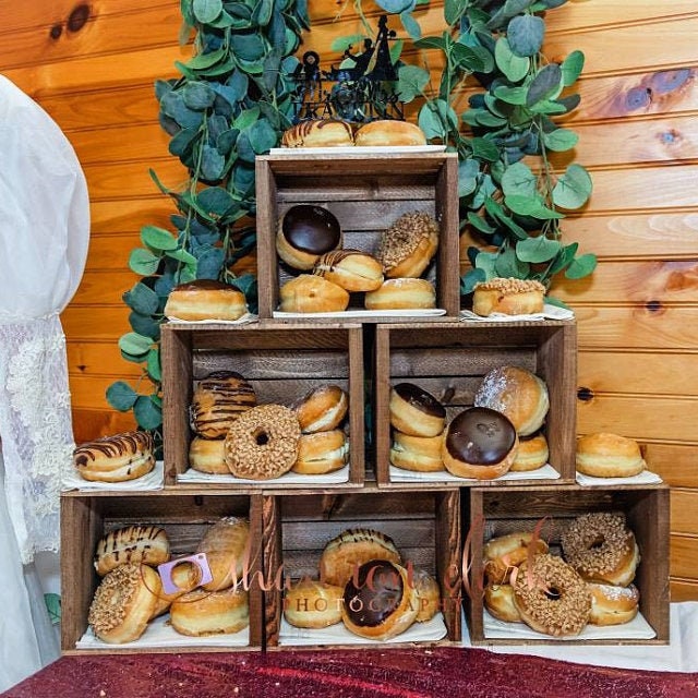 Présentoir à Donuts En Bois 3 Pièces - Support Mural 9 Donuts - Idéal Fêtes & Anniversaires