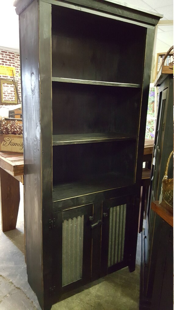 Bookcase Primitive Farm House Decor Kitchen Cabinet Etsy