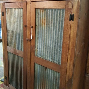 Primitive Pine Pie Safe: Rustic Farmhouse Cabinet