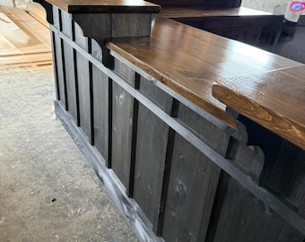 U shape bar Store counter checkout counter coffee bar Rustic Farmhouse Bar reception desk hostess station retail store kitchen island