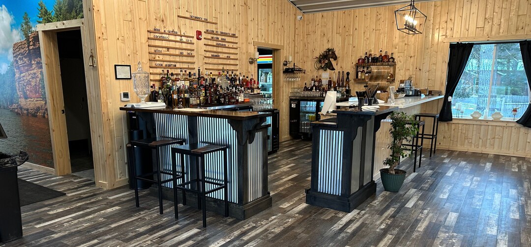 Rustic Farmhouse Retail Counter: Sliding Barn Doors, Store Reception ...