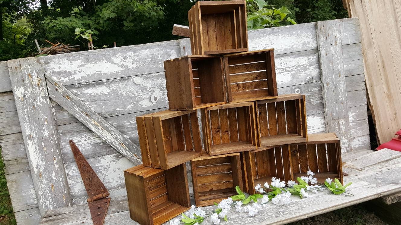 unfinished wooden crates