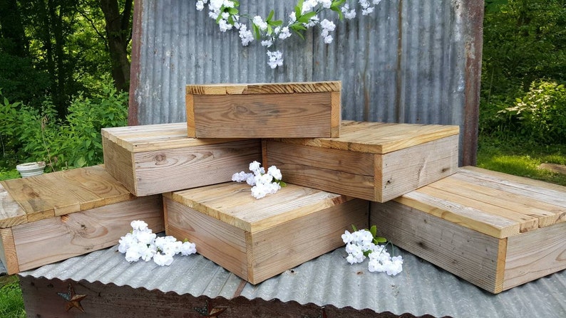 6 Rustic Cake Stand boxes 14x14 READY TO SHIP/ rustic ... 6 Rustic Cake Stand boxes 14x14 READY TO SHIP/ rustic ...