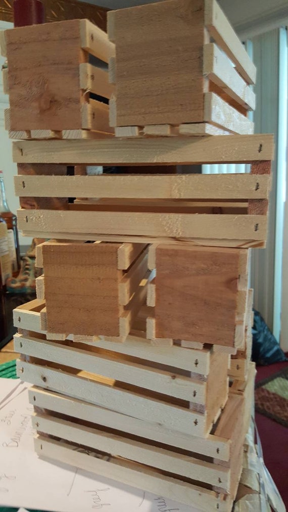 Tiny Wooden Crates Wood Crates Rustic Box Vases Etsy
