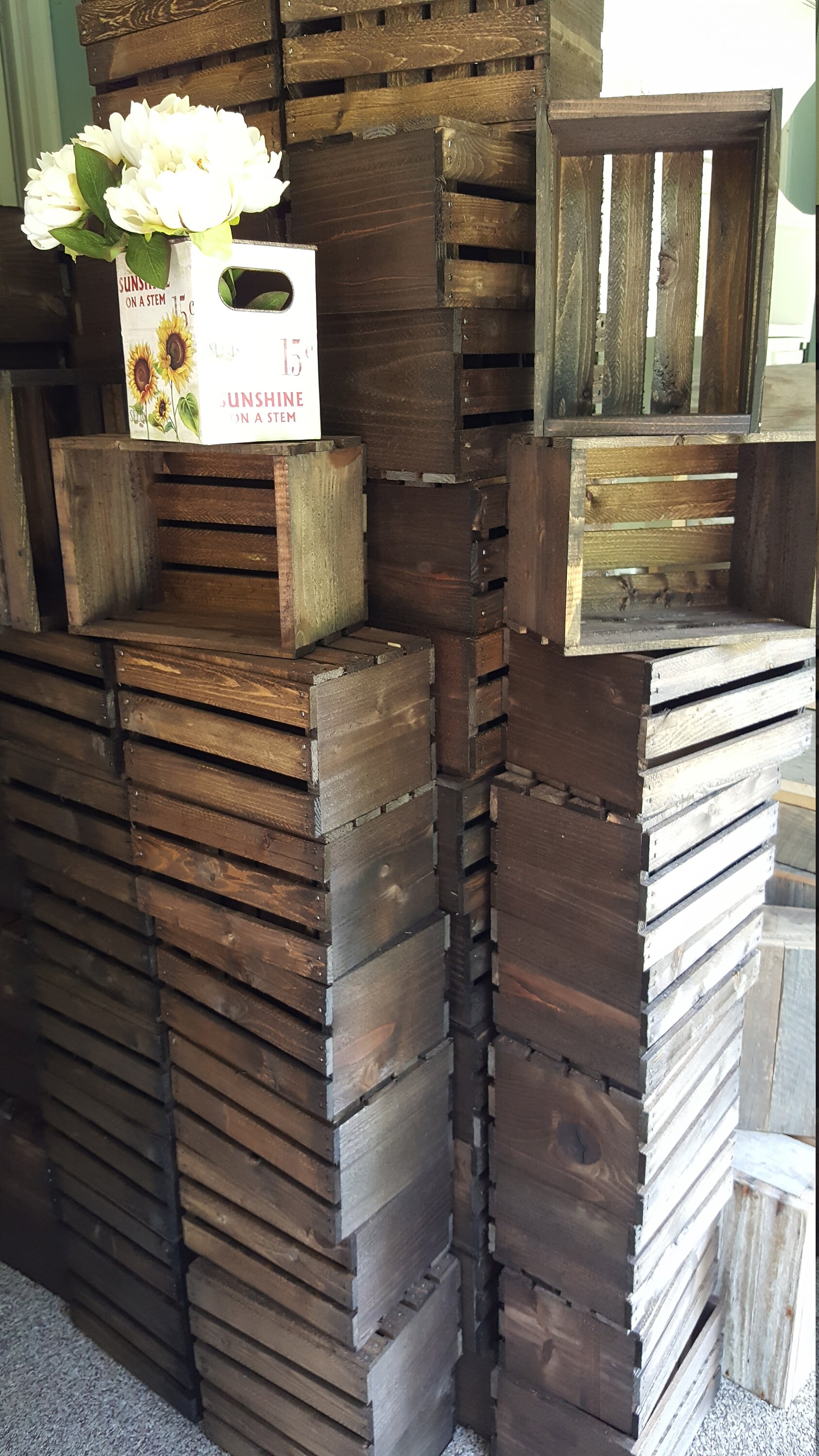 5 wooden crates DARK ONLY 10 x 6 1/2 x 5 7/8 wood wedding Etsy