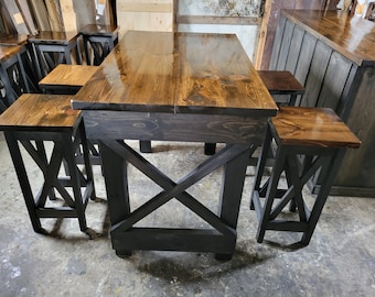 Rustic Pine Kitchen Island Table: Farmhouse Style