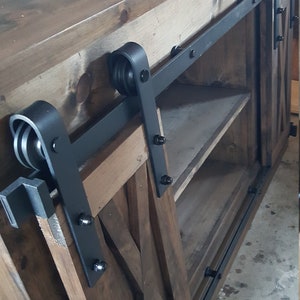 man cave bar / kitchen island bar cabinet furniture w/ sliding barn doors / country furniture / farmhouse furniture /  rustic furniture