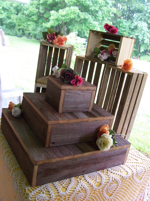 Cake Stand Cupcake Stand Crates Bundle Rustic Wedding Etsy