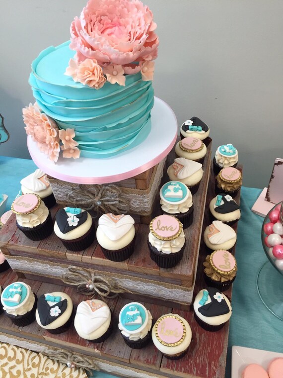 Rustic Cupcake Stand Cake Stand Wedding Decorations Etsy